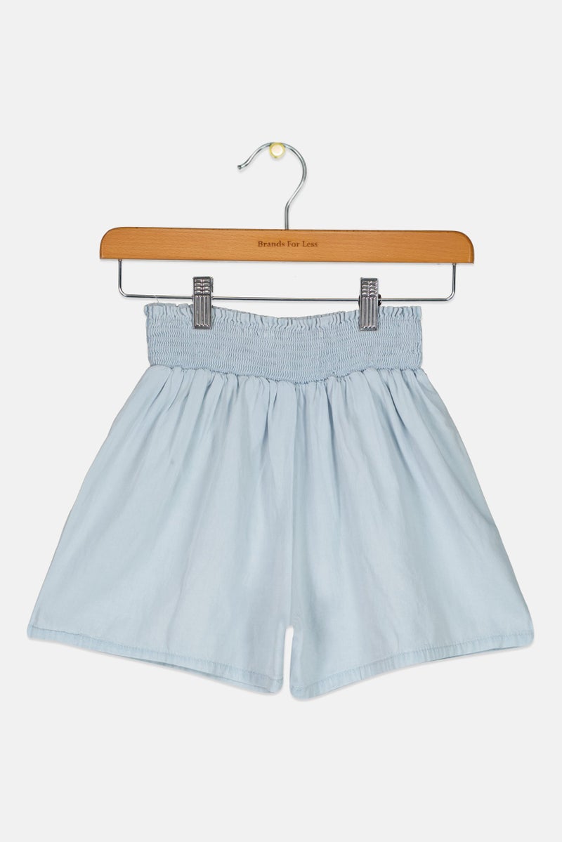 Levi's Kids Girl Embroidered Logo Basic Shorts, Light Blue - Image 3
