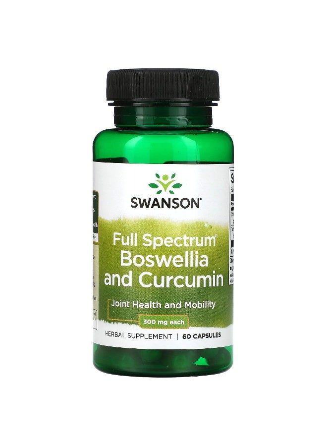SWANSON سوانسون، بوسويليا وكركمين كامل الطيف، 300 ملغ، 60 كبسولة - Image 1