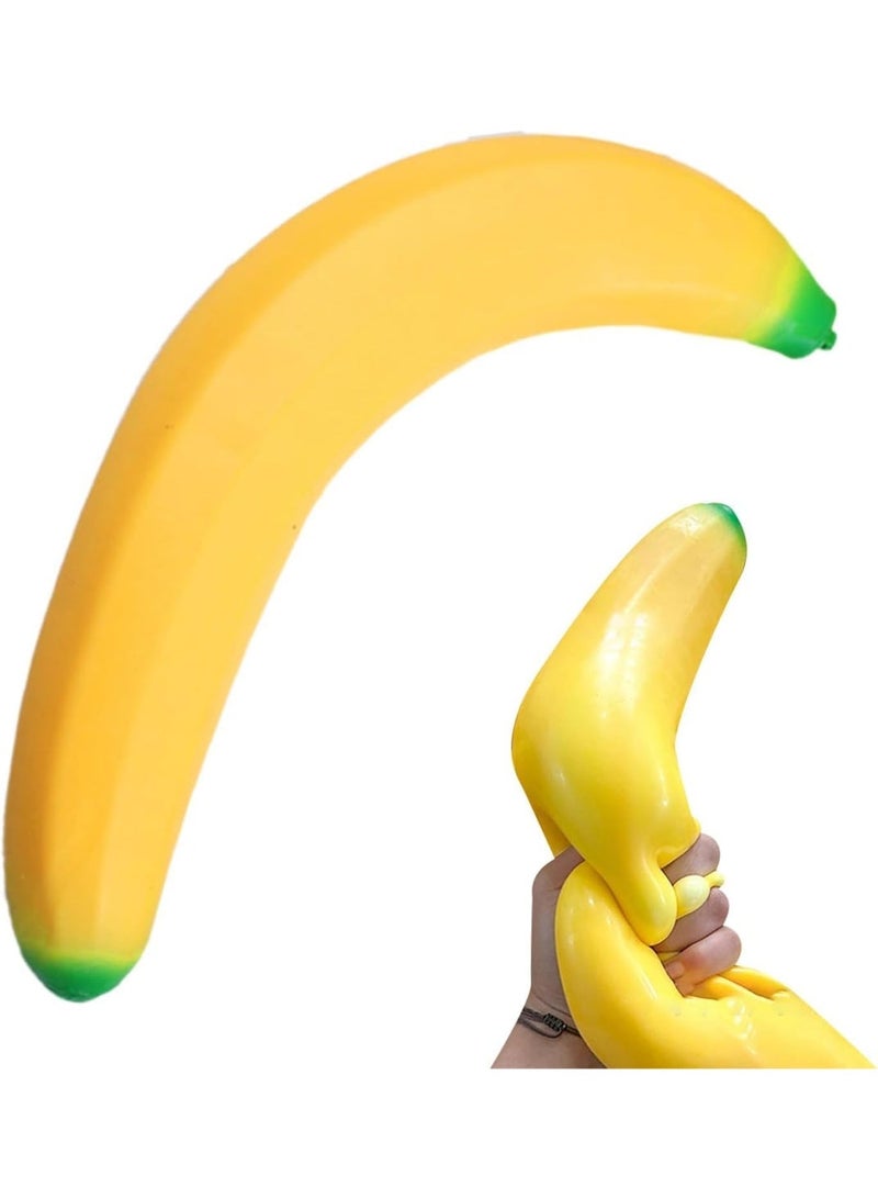 Whimsy 2026 New Bannana Squishy Stress Toy Fake Stretchy Banana Foam Squishies Squishy Fidget Toys Stress Relief Anti Stress Stretchy Bannana Toys and Enhancement for Work School, Soft PU Foam（17cm) - Image 1