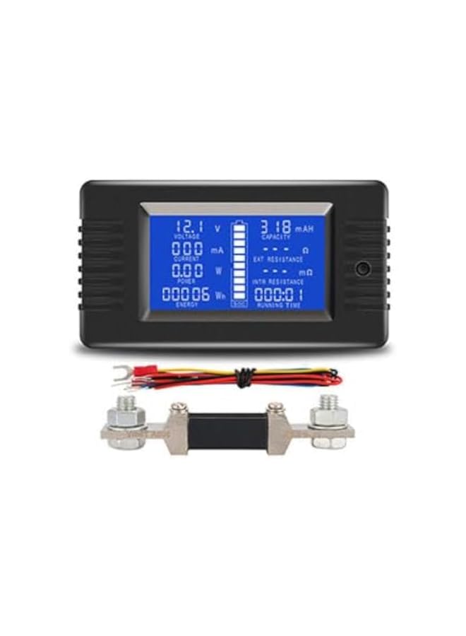 promass 9 in 1 Battery Monitor Meter, 0-200V, 0-300A LCD Display Digital Current Voltage Multimeter Ammeter Voltmeter, Portable Car RV Solar Power Meter Multimeter with Shunt - Image 2