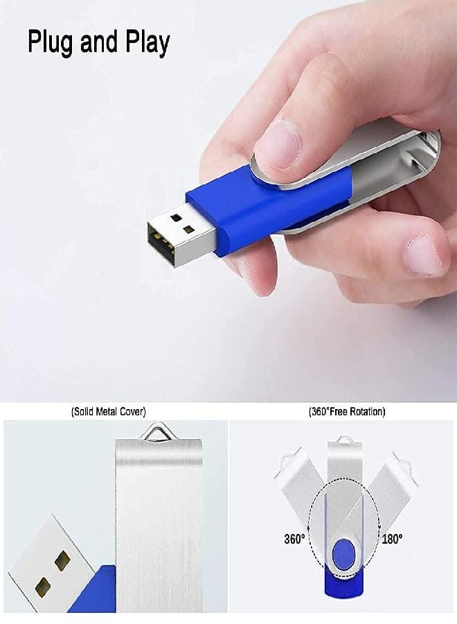 Kootion KOOTION 5 X 16GB USB Flash Drive 2.0 Thumb Drive 16 gb Memory Stick Swivel Keychain Design Mixcolor  - Image 3