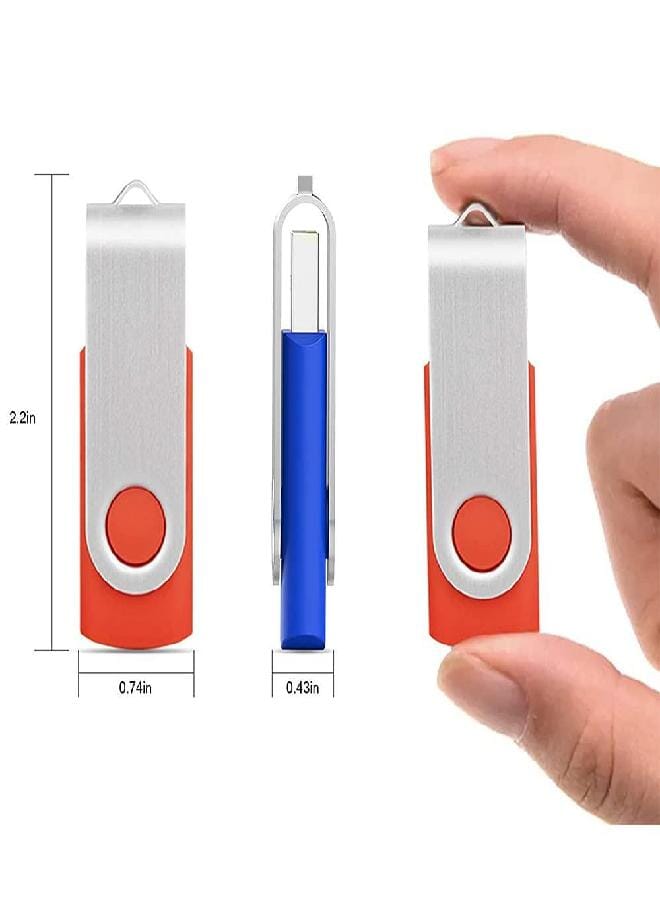 Kootion KOOTION 5 X 16GB USB Flash Drive 2.0 Thumb Drive 16 gb Memory Stick Swivel Keychain Design Mixcolor  - Image 2