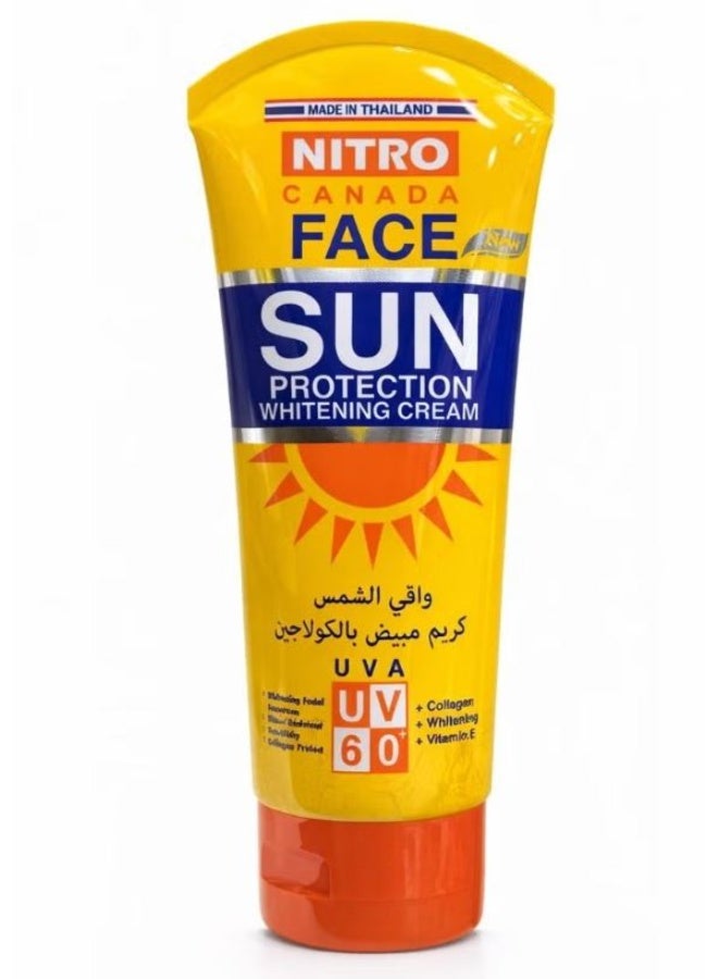 نيترو كندا كريم نيترو كندا واقي شمس ومبيض للوجه بعامل حماية UVA+60 مع الكولاجين وفيتامين E، 170 جرام - Image 1