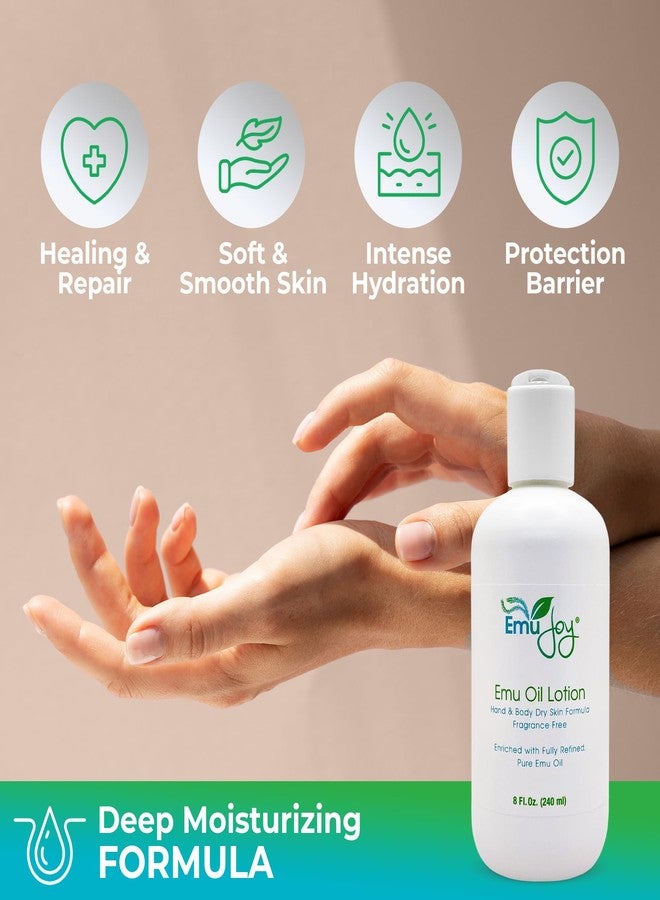Emu Joy لوشن يدين مع زيت الإيمو - كريم مرطب عميق للبشرة الجافة والمتشققة - مثالي للنساء والرجال والسفر | لوشن طبيعي مع زبدة الشيا والزيوت الطبيعية - 8 أونصات - Image 5