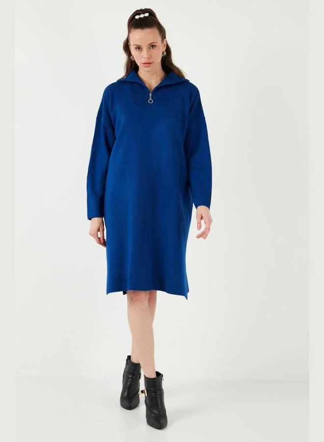 ليلا فستان ليلا محبوك بفتحة نصف سحاب للنساء