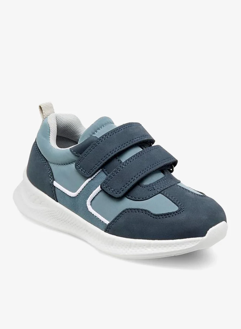 Juniors Panelled School Sneakers With Hook And Loop Closure