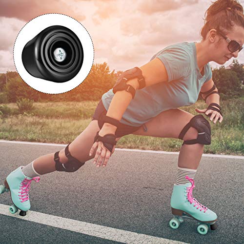 Skylety 5 Pieces Roller Skate Toe Stoppers Set Include 1 Pair of Roller Toe Stops for Quad Skates Rubber Brake 1 Handy Wrench and 2 Screws(Black) - Image 2
