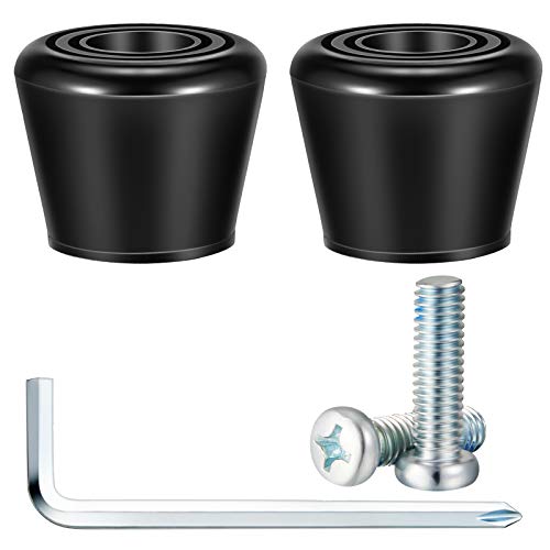 Skylety 5 Pieces Roller Skate Toe Stoppers Set Include 1 Pair of Roller Toe Stops for Quad Skates Rubber Brake 1 Handy Wrench and 2 Screws(Black) - Image 1