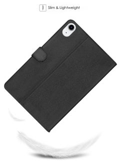 OMAKER Apple iPad 2025 (11th Generation) A16 10.9 inch PU Leather Magnetic Closure Flip Case Cover - Black  - Image 2