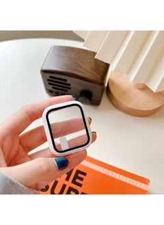 Suitable For Apple Watch Pc Plastic Protective Case Solid Color Integrated Protective Case Iwatch34567SE8 Representative Shell-Color:White-Appearance Size:44mm Carton Packaging