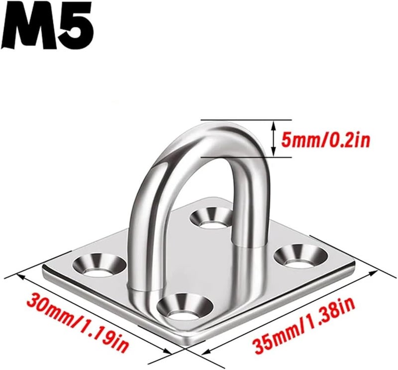 Wall Mounting Hook Pad Eye Plates 20PCS Marine Hardware For Exercise Resistance Bands M5 - Image 3