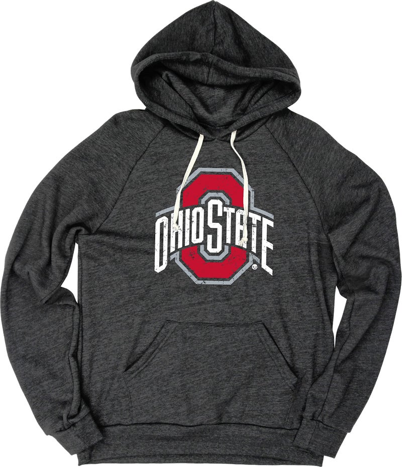 Ohio State Buckeyes TriBlend Hoodie Vintage Icon Team Color Large