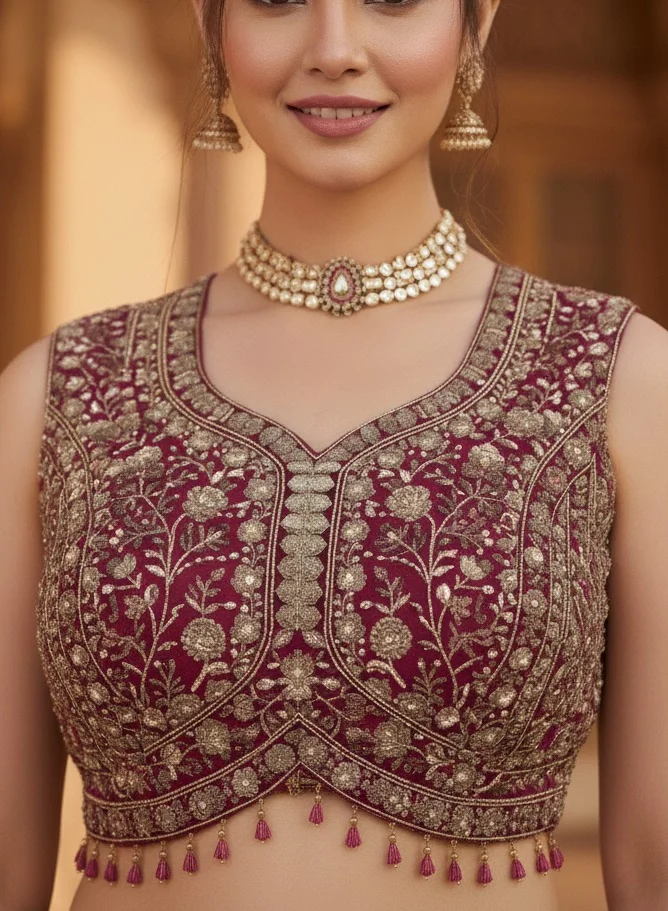 Lehar Red  Pleated Lehenga Choli Set with Dupatta