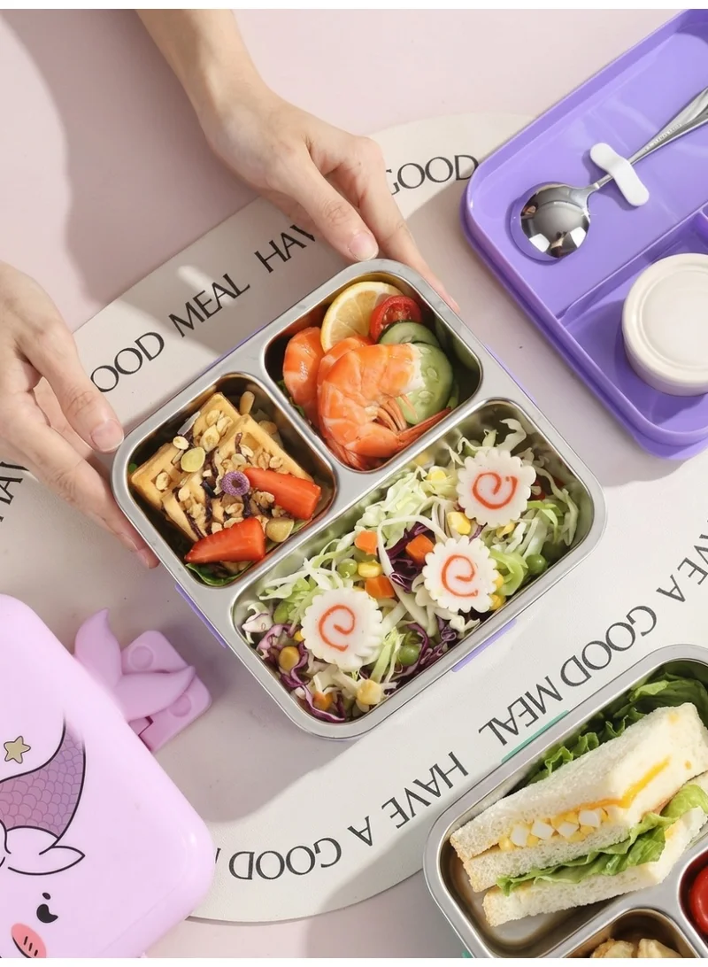 Mobcos pink Kids Lunch Box Stainless Steel Insulated – Double Decker Leakproof Bento Box with Spoon, Soup Bowl, Dishwasher Safe, for School or Travel– Ideal for Children (Pink)  | Best Price UAE