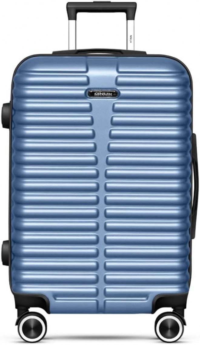 MNUK Destiny Travel Trolley Carry-On 20 Inch Hardshell Suitcase – Lightweight Cabin Luggage with 4 Spinner Wheels, TSA Lock (Blue) - Image 1