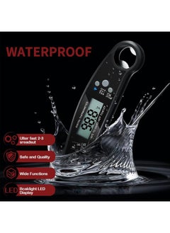 Bluejw 3 Pcs Digital Meat Thermometer with Probe Waterproof Fast Read Food Thermometer Kitchen Grilling Cooking Thermometer with Backlight Magnet and Calibration for Baking BBQ Outdoor, Red and Black  - Image 3