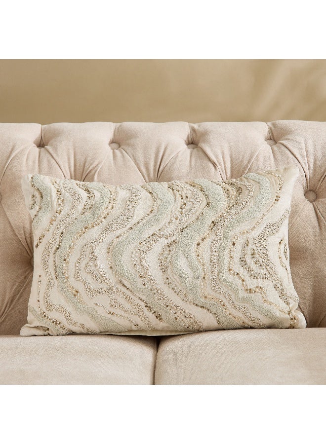 Home Box Wave Pattern Filled Cushion - 30x50 cm - Image 1