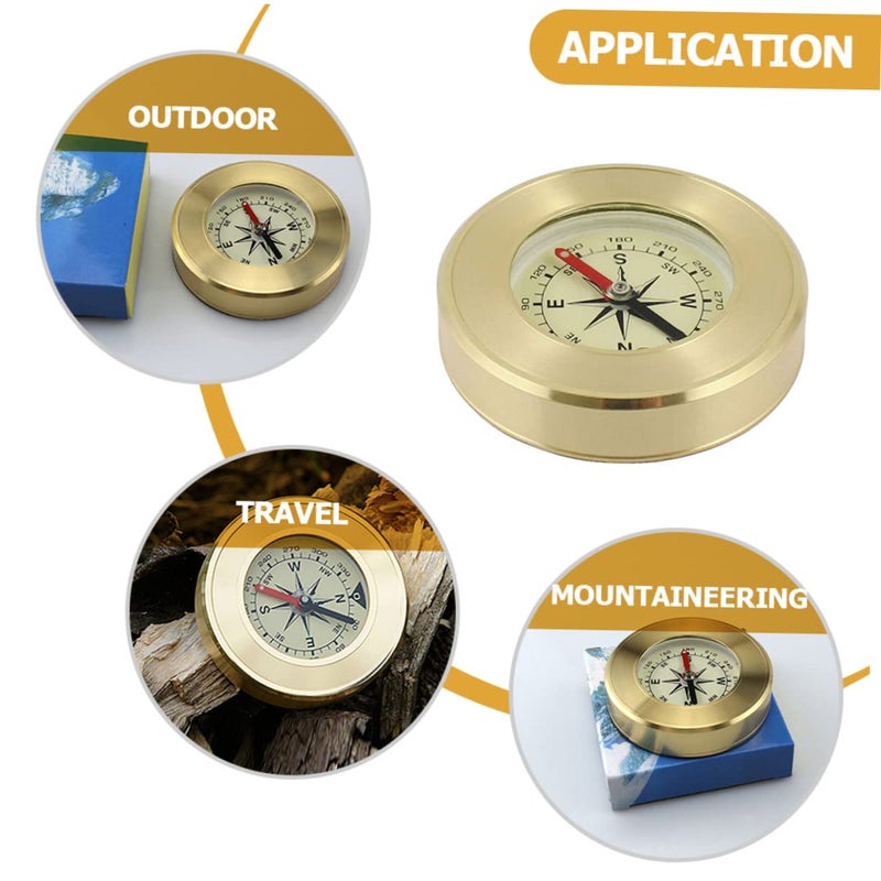 Brass Hiking Compass with Clear Scale and Accurate Pointer for Outdoor Navigation Camping Survival - Image 5