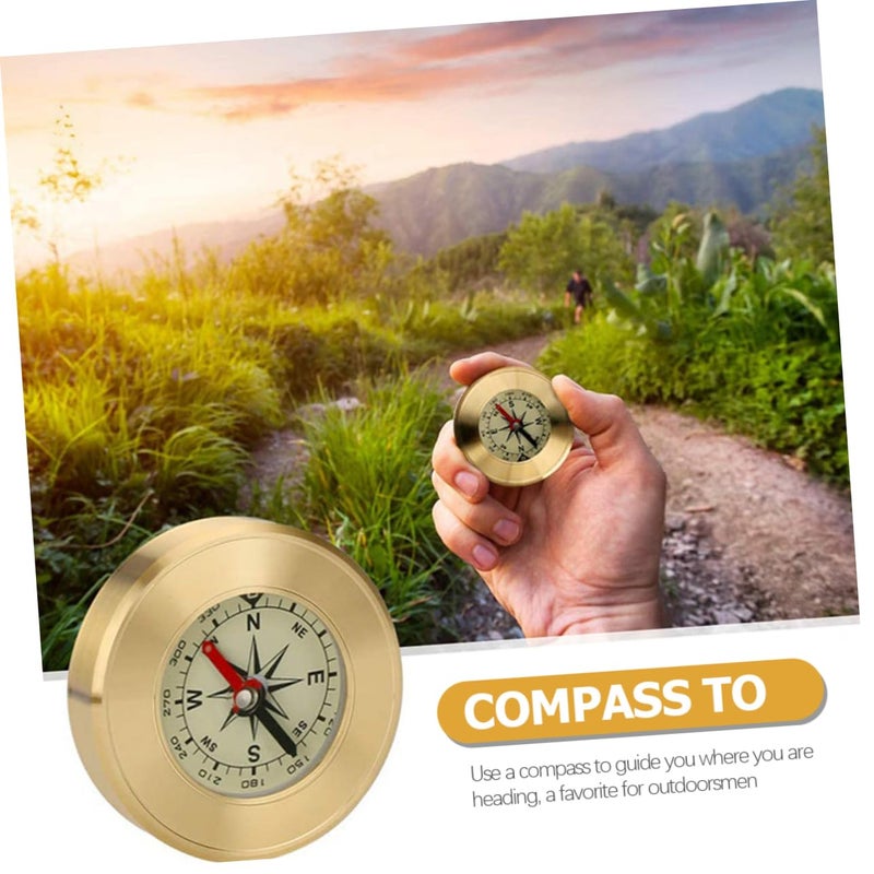 Brass Hiking Compass with Clear Scale and Accurate Pointer for Outdoor Navigation Camping Survival - Image 3