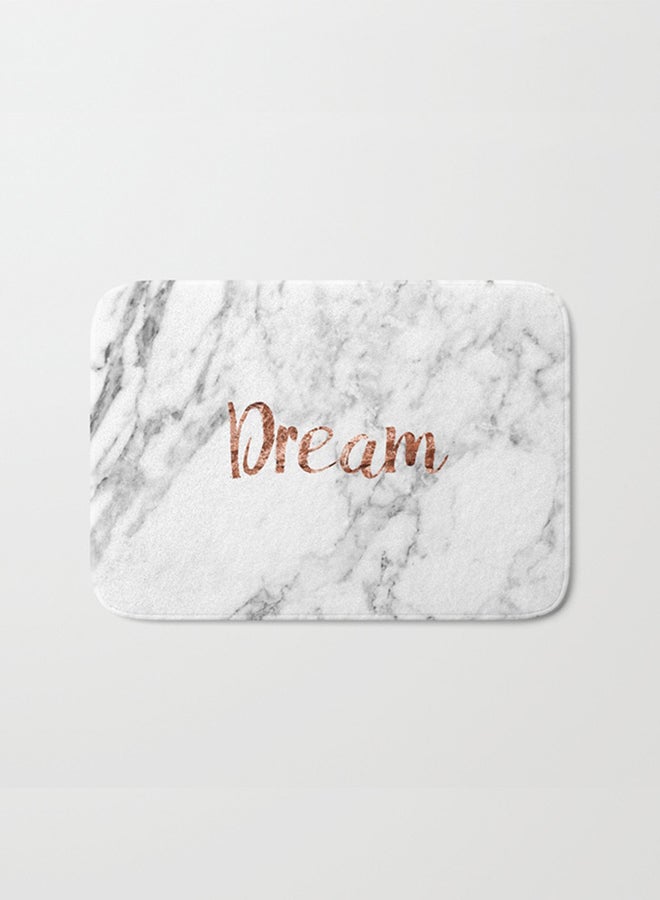 NIBEMINENT Marble Pattern Anti-Skid Doormat White/Grey/Rose Gold 40 x 60cm