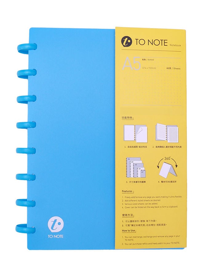 NIBEMINENT A5 Refillable Hardcover Writing Journal Notebook Blue