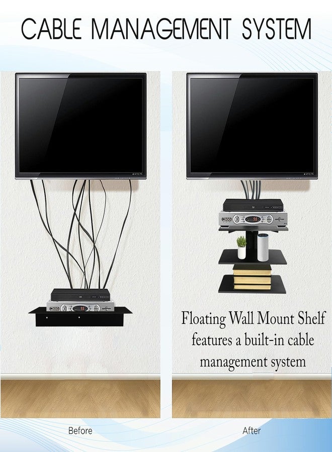 FEBTECH Floating TV Shelf for Wall – Under TV Shelf for Cable Box, Soundbar, and Accessories – Wall Mounted Audio-Video Shelving Stand, TV Top for Under TV Setup - Image 4