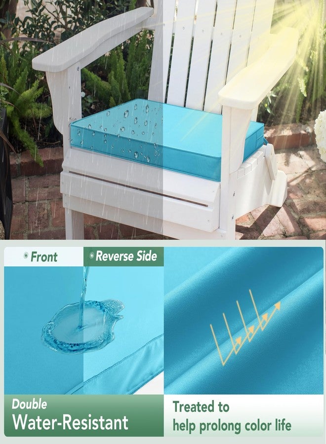 Summsun Outdoor Chair Cushions Set of 4: Waterproof & Fade Resistant Seat Cushion for Patio Furniture - 18.5 x 16 x 2 Inch Chair Pads with Ties and Hidden Zipper - Patio Chair Cushion Replacement, Teal - Image 3