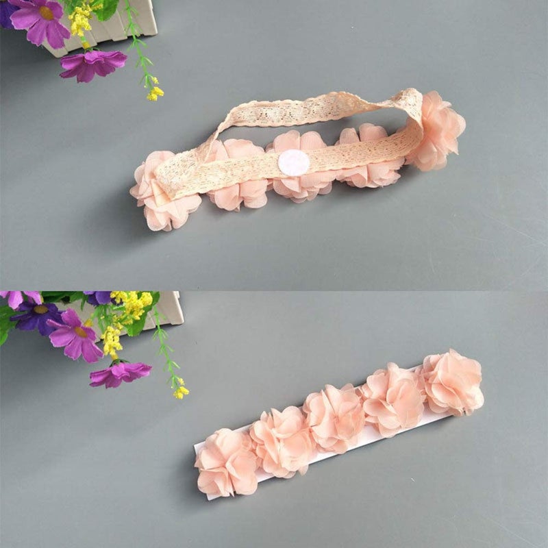 ZERONE أربطة رأس للبنات الصغيرات 3 قطع أربطة شعر مرنة مع إكسسوارات قوس الشعر للمولودات الإناث مناسبة للصور أو أي لون متنوع - Image 3