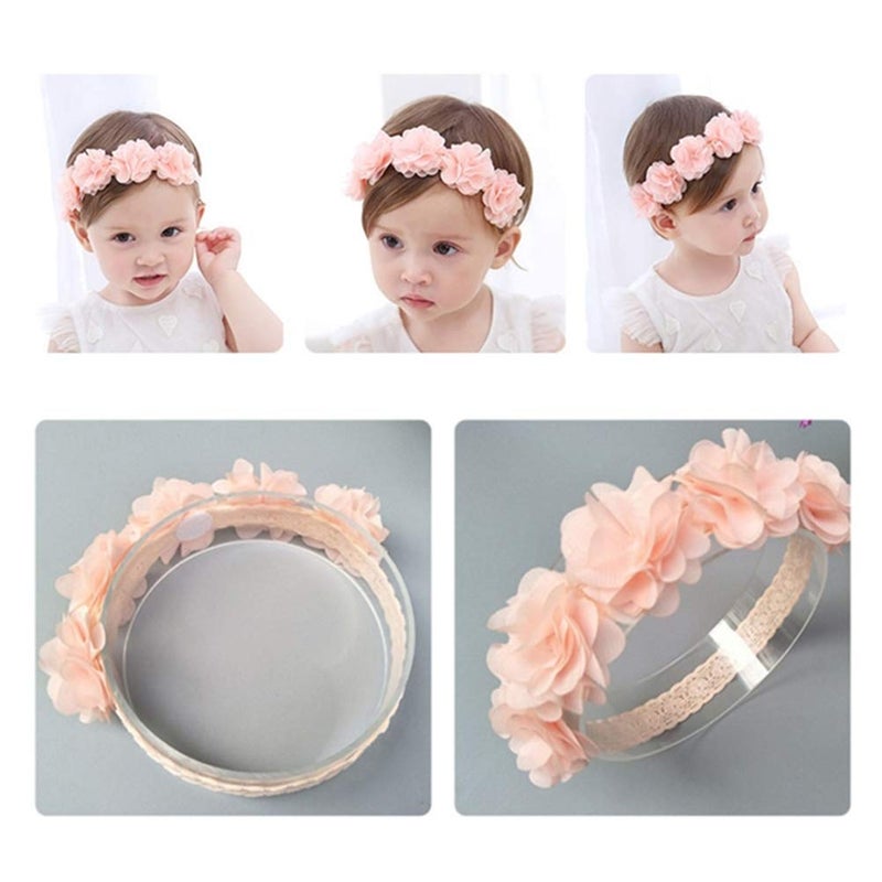 ZERONE أربطة رأس للبنات الصغيرات 3 قطع أربطة شعر مرنة مع إكسسوارات قوس الشعر للمولودات الإناث مناسبة للصور أو أي لون متنوع - Image 5