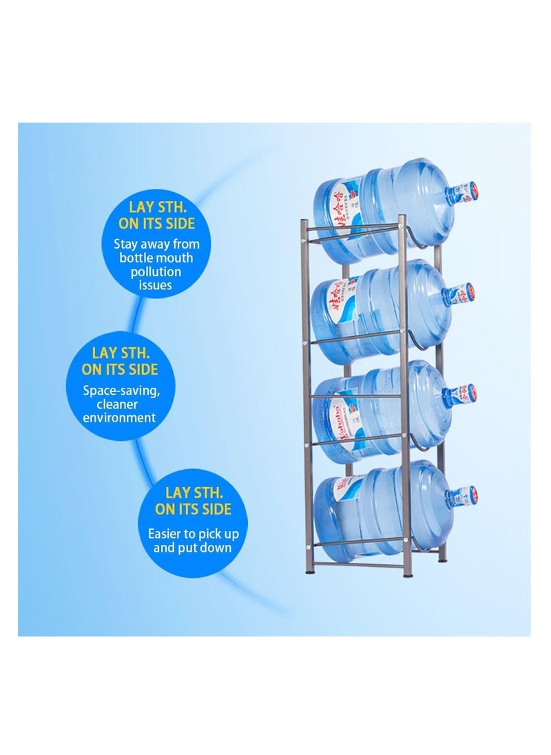 Generic - Water Bottle Storage Stand 4 Tier Water Bottle Rack 5 Gallons Water Bottle Storage Holder Heavy Duty Water Bottle Stand for Home Kitchen and Office Easy To Assemble (4Layer-34 * 34 * 105CM) - Image 1