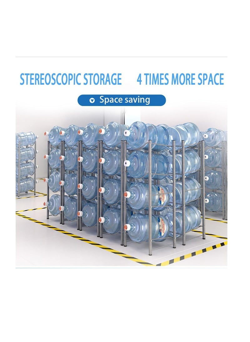 Generic - Water Bottle Storage Stand 4 Tier Water Bottle Rack 5 Gallons Water Bottle Storage Holder Heavy Duty Water Bottle Stand for Home Kitchen and Office Easy To Assemble (4Layer-34 * 34 * 105CM) - Image 1