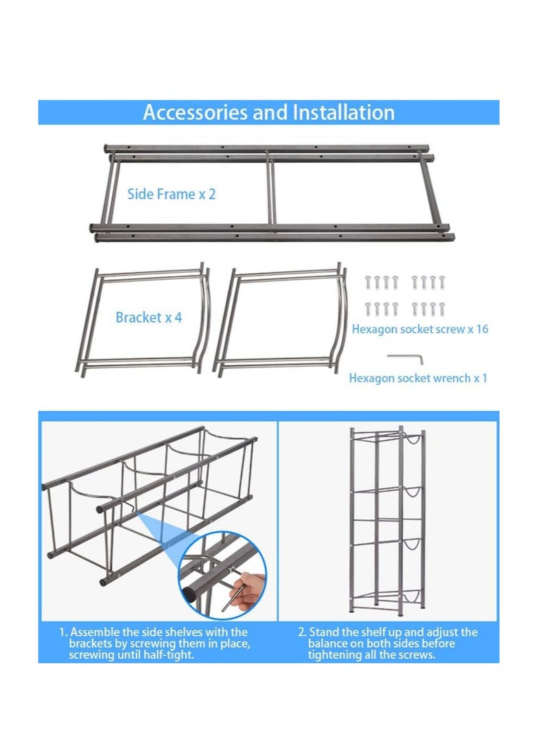 Generic - Water Bottle Storage Stand 4 Tier Water Bottle Rack 5 Gallons Water Bottle Storage Holder Heavy Duty Water Bottle Stand for Home Kitchen and Office Easy To Assemble (4Layer-34 * 34 * 105CM) - Image 1