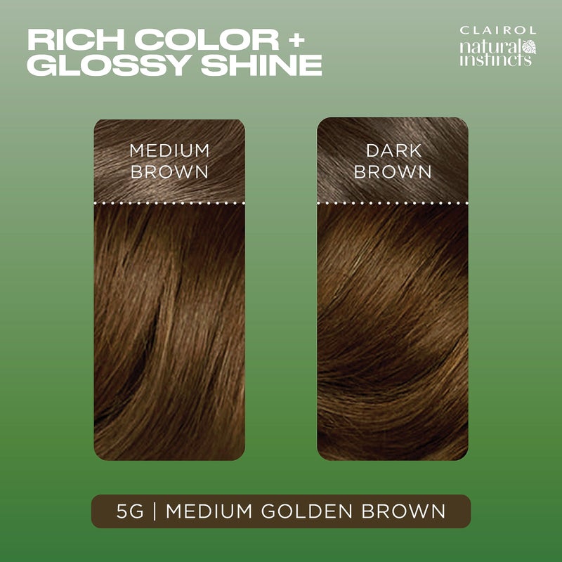 Clairol Natural Instincts Demi-Permanent Hair Dye, 5G Medium Golden Brown Hair Color, Pack of 3 - Image 4