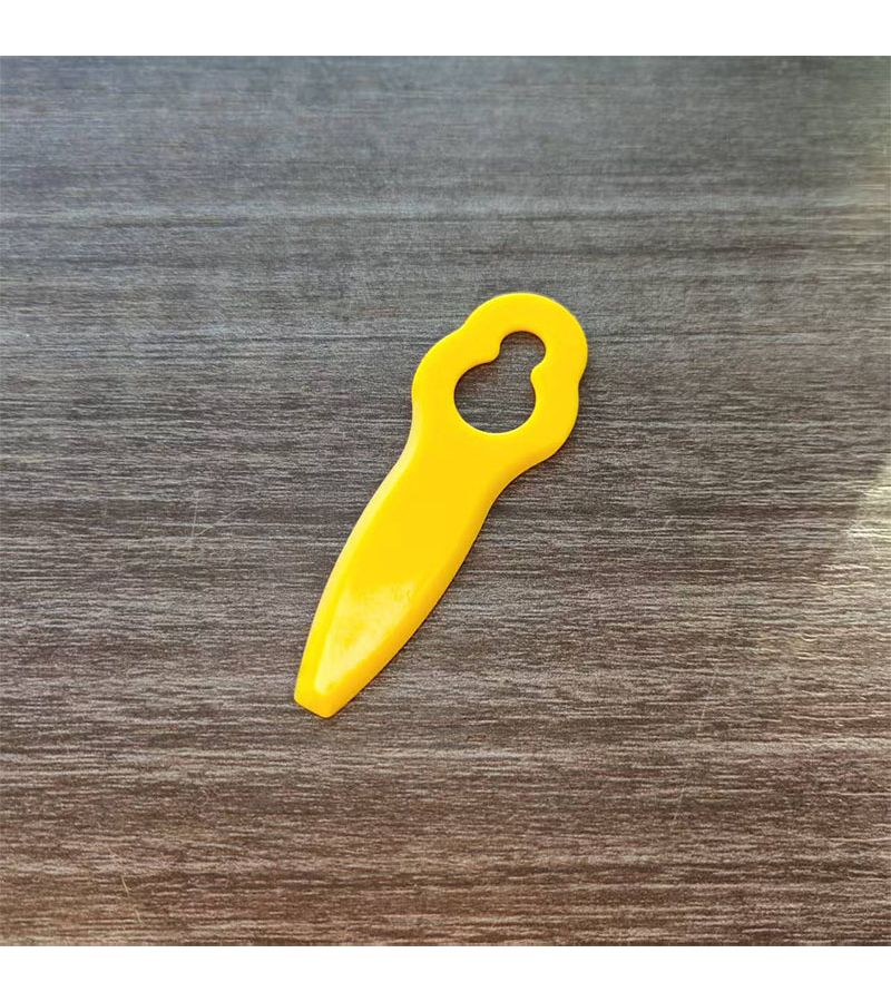 Yellow 100pcs Key Shaped Plastic Lawn Mower Blades Universal Additions for Brush Cutters Wear Resistant Shockproof Gardening Weeding Materials Compatible with Multiple Brands of Mowers - Image 2
