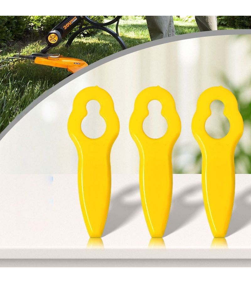 Yellow 100pcs Key Shaped Plastic Lawn Mower Blades Universal Additions for Brush Cutters Wear Resistant Shockproof Gardening Weeding Materials Compatible with Multiple Brands of Mowers - Image 4