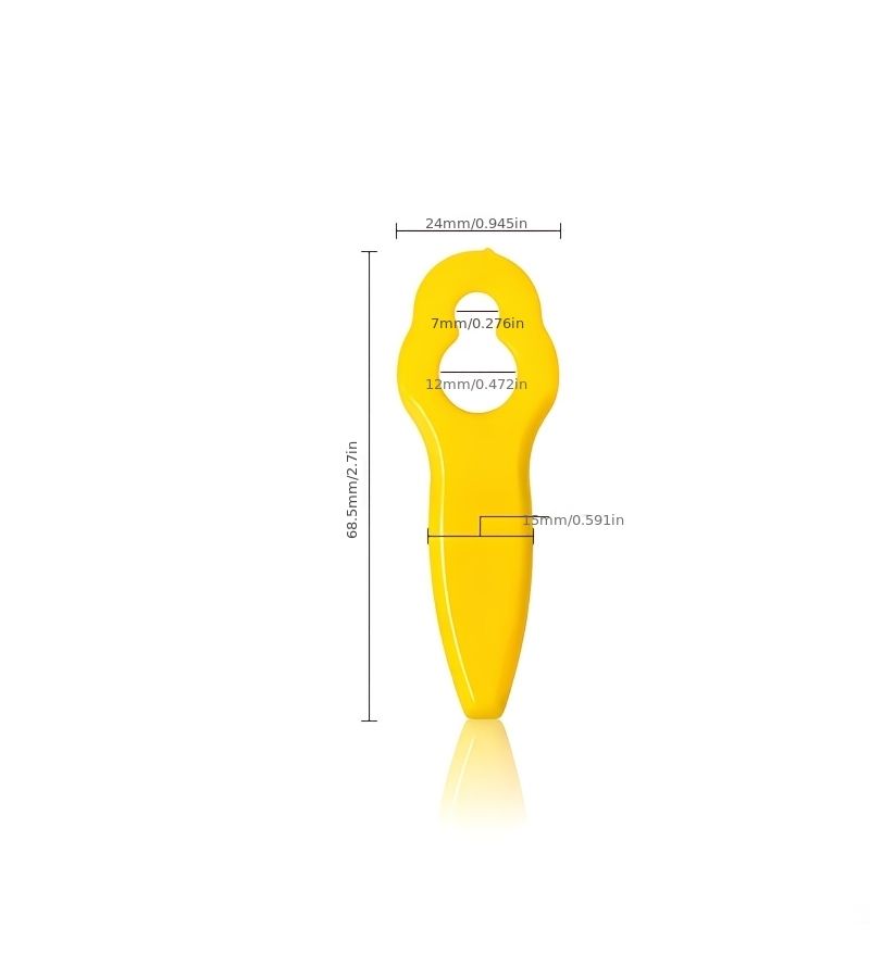 Yellow 100pcs Key Shaped Plastic Lawn Mower Blades Universal Additions for Brush Cutters Wear Resistant Shockproof Gardening Weeding Materials Compatible with Multiple Brands of Mowers - Image 3