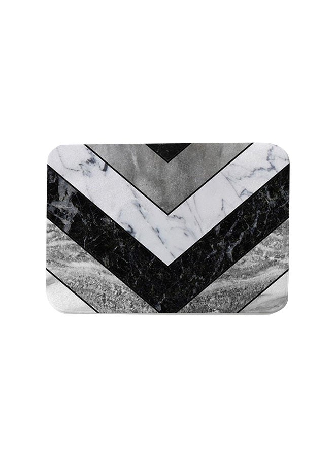 NIBEMINENT Marble Pattern Anti-Slip Doormat White/Grey/Black 40 x 60cm