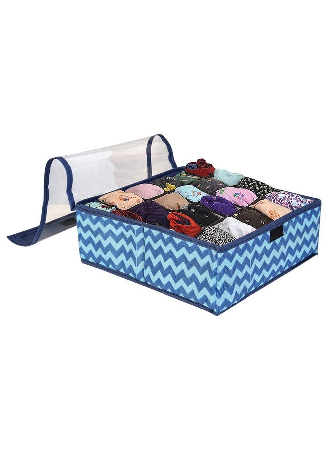 PrettyKrafts Non-Woven Innerwear Organizer 15+1 Compartment,Folding Drawer Wardrobe Organizer,Bra,Scarf,Belt,Tie,Undergarments,Foldable Storage Box with Lid,Dressing Table Box,(Wave Blue),Clothing - pzsku/Z28CEFDBBE29EB6F9F151Z/45/_/1738306388/65ce0fc4-95cb-4f8f-ae7e-cfff4f9eccc7