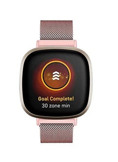 VINSOC Milanese Mesh Loop Band for Fitbit Versa 3 Pink Gold  - Image 2
