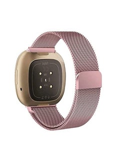 VINSOC Milanese Mesh Loop Band for Fitbit Versa 3 Pink Gold  - Image 4