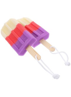 EXCEART 2Pcs Bath Sponge Ice Cream Shape Shower Loofahs Balls Exfoliating Pads Wash Scrubber For Bathroom Random Color  - Image 1