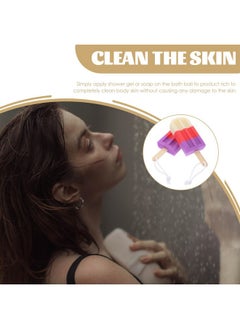 EXCEART 2Pcs Bath Sponge Ice Cream Shape Shower Loofahs Balls Exfoliating Pads Wash Scrubber For Bathroom Random Color  - Image 2