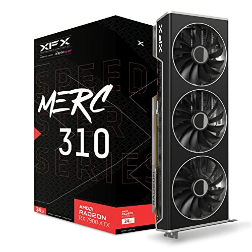 XFX بطاقة الرسوميات XFX Speedster MERC310 AMD Radeon RX 7900XTX السوداء للألعاب بسعة 24GB GDDR6، AMD RDNA 3 RX-79XMERCB9 - Image 1