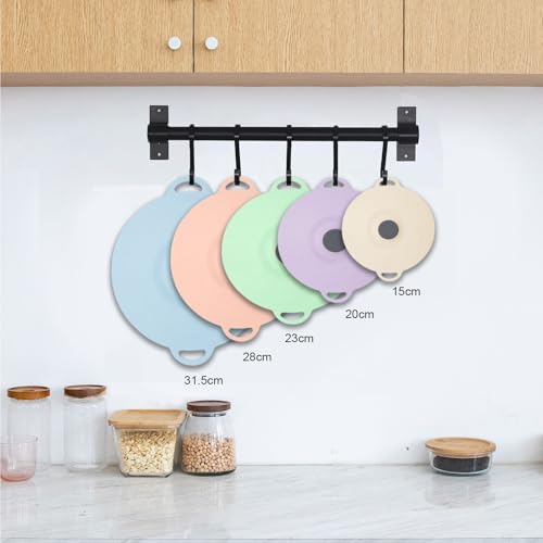 JIELUO 5 Pack Silicone Food Storage Lids, Silicone Bowl Lid Set,Microwave Splatter Cover, 5 Sizes Reusable Heat Resistant Suction Lids Fits, for cups, bowls, plates, pots, pans, refrigerators, etc. - Image 3