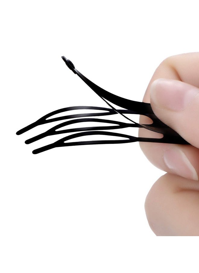 WILLBOND - 32 Pieces Hair Clips Set - 3 Prong Double Grip Metal Barrettes, Hair Comb Accessories for Women, Girls Hair Accessories (Black) - Image 1