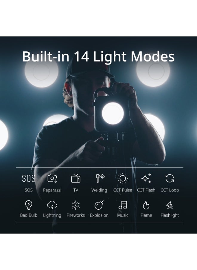 Zhiyun ZHIYUN MOLUS G300 [Official], 300W COB Bi-Color LED Video Light, Bowens Mount, 500W MAX Extreme Mode, App Control, Ultra Quiet, 2700K-6500K, CRI 95+ TLCI 97+ 15500Lux/1M,14 Lighting Effects  - Image 3