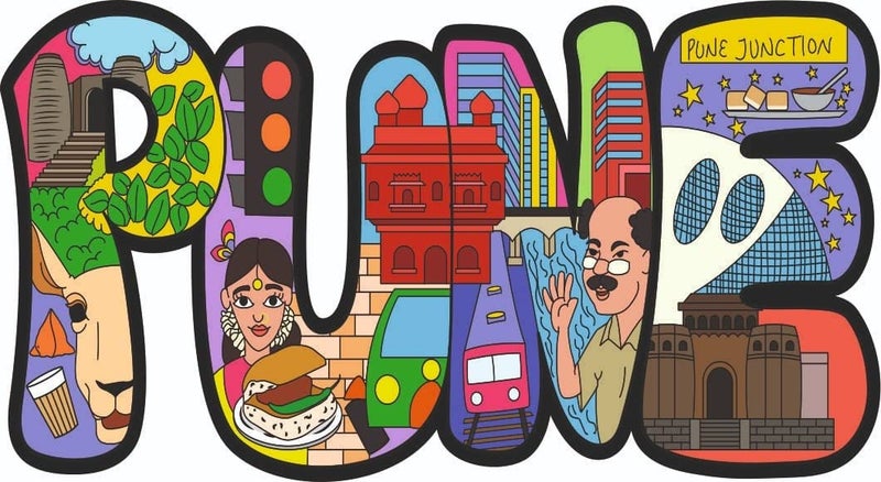 Skywalk India Souvenir Wooden MDF Pune Fridge Magnet (Multicolour) - Image 2