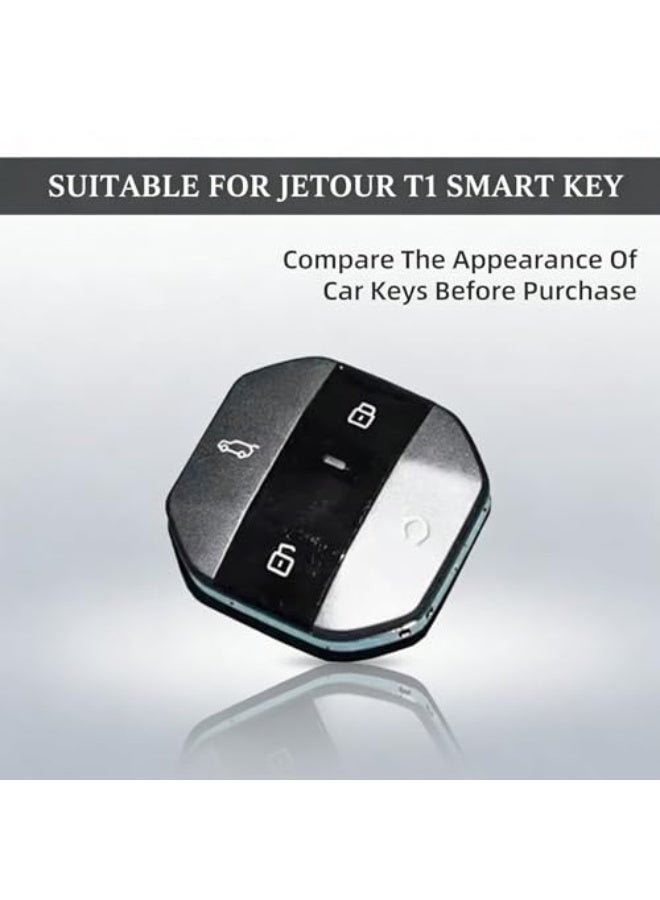 for Jetour T1 T2 Key Cover 2025 2026, Durable Alloy Metal Key Protector Case Anti-Fall & Wear-Resistant, Car Keychain Accessory Compatible with Jetour T1 T2 Traveller Keys (Black) - Image 2