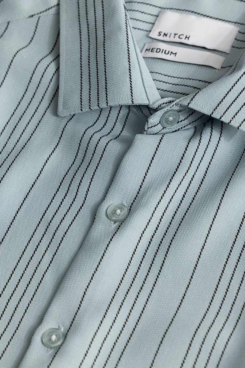 SNITCH قميص مخطط باللون الأزرق رباعي