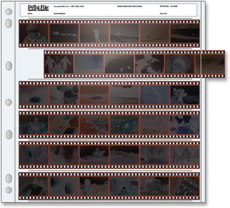 35mm Size Archival Storage Pages for Negatives | 6-Strips of 6-Frames - 25 Pack x 2